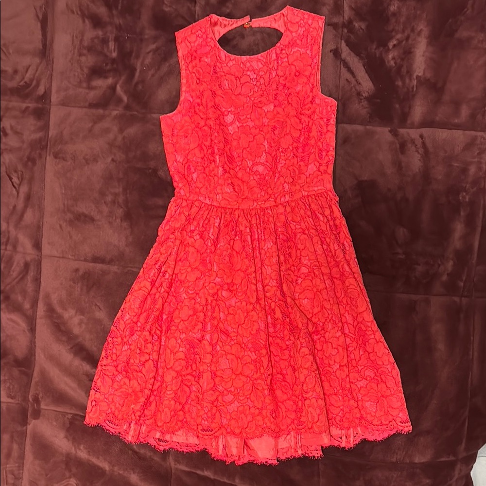 Kate Spade Orange Sleeveless A-Line Mini Dress for Cocktail
